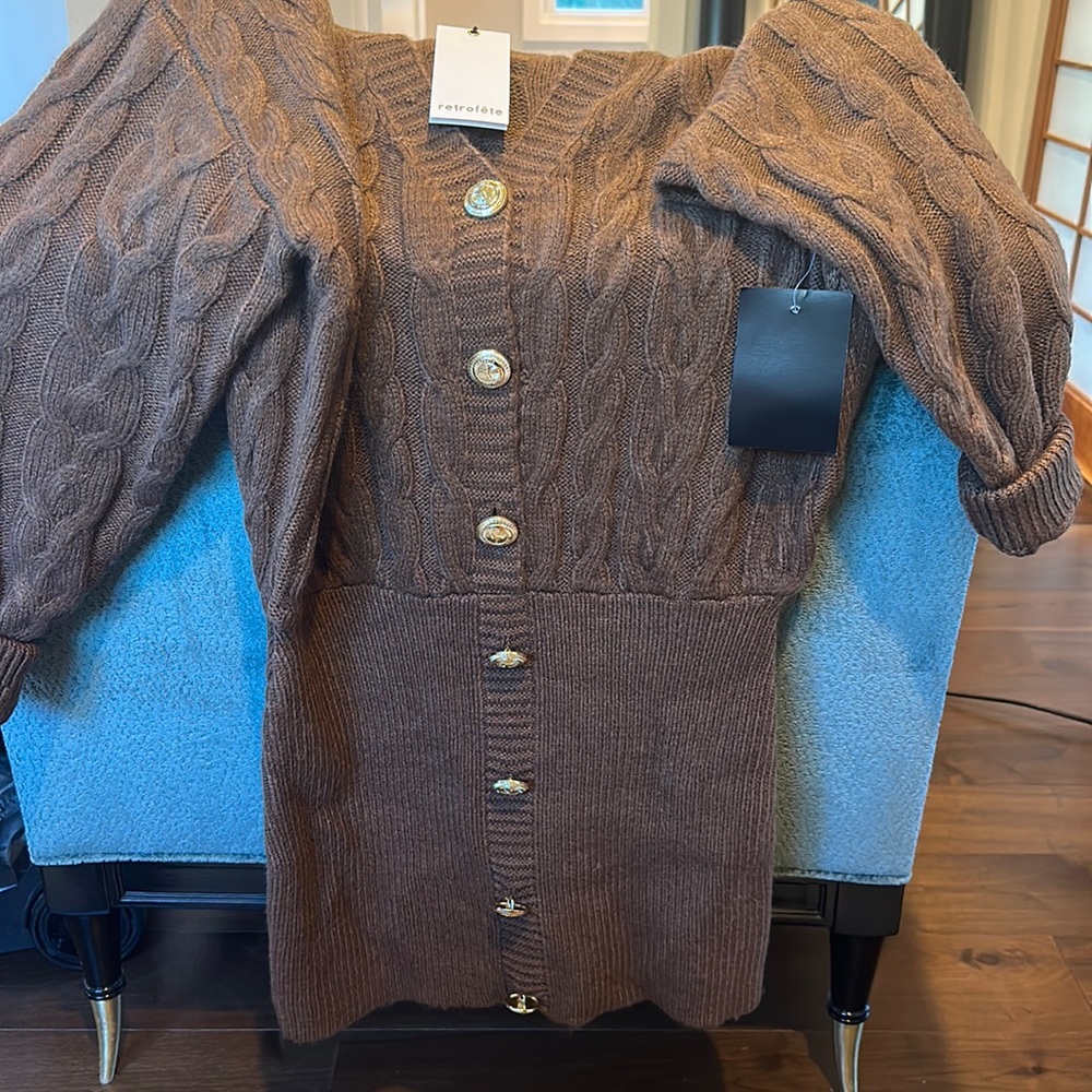 Retrofete brown sweater dress- brand new with tags.
